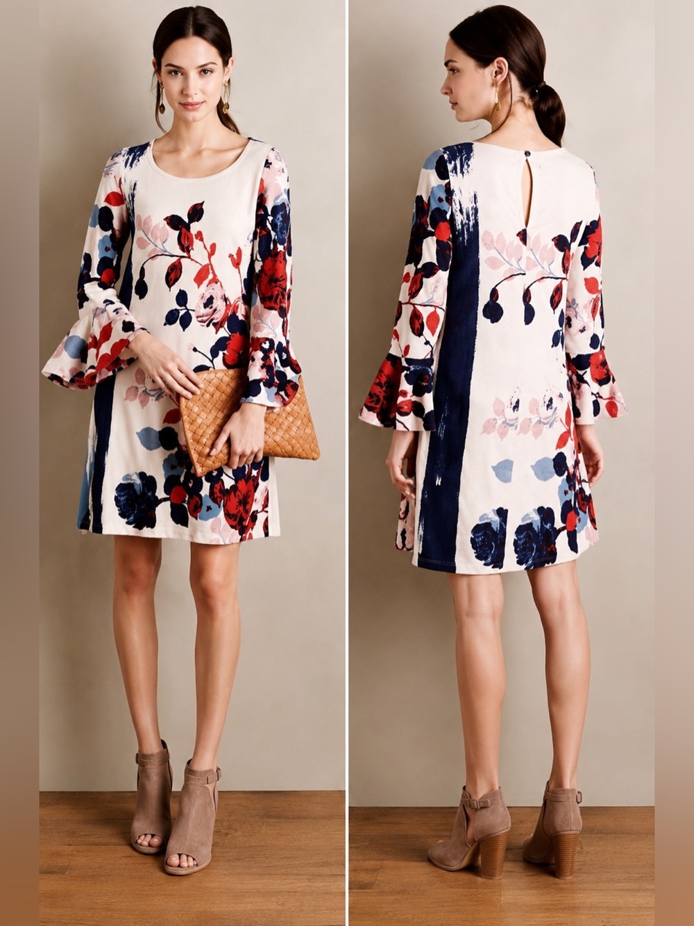 Anthropologie Maeve Bell Sleeve Floral Long Sleeve Dress Sweater Medium 490
…